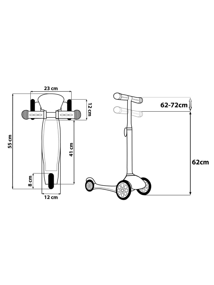 COFI 1453 3-Rad Baby Scooter, Verstellbar & Rutschfest in Mehrfarbig günstig kaufen 46