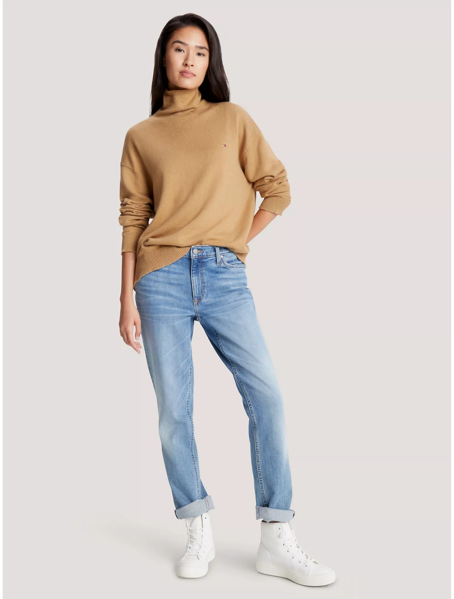Relaxed Fit Mockneck Sweater
