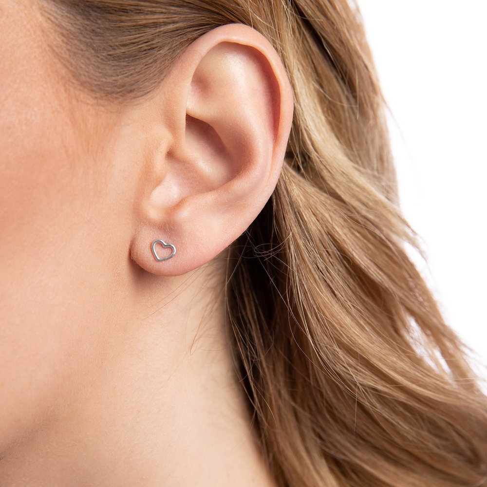 Valeria Boucles d'oreilles à fermoir à poussette 375 Or blanc Boucles d'oreilles