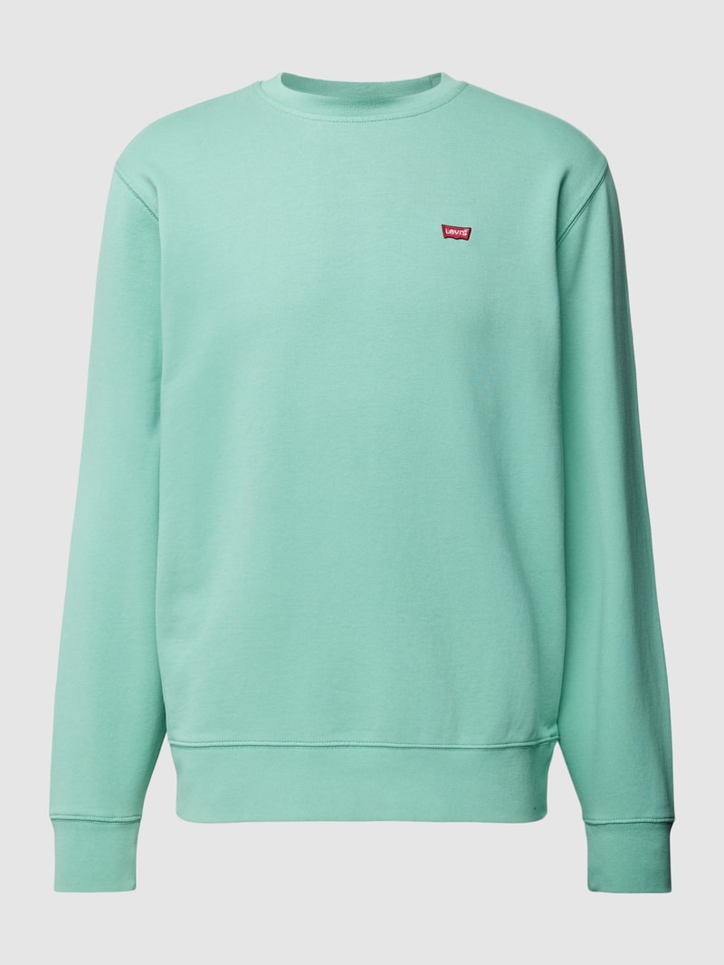 Sweatshirt mit Rundhalsausschnitt in helltürkis