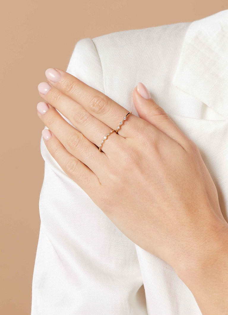 14 karátos sárgaarany Diamond Point Joy gyűrű 0,09 ct gyémánttal