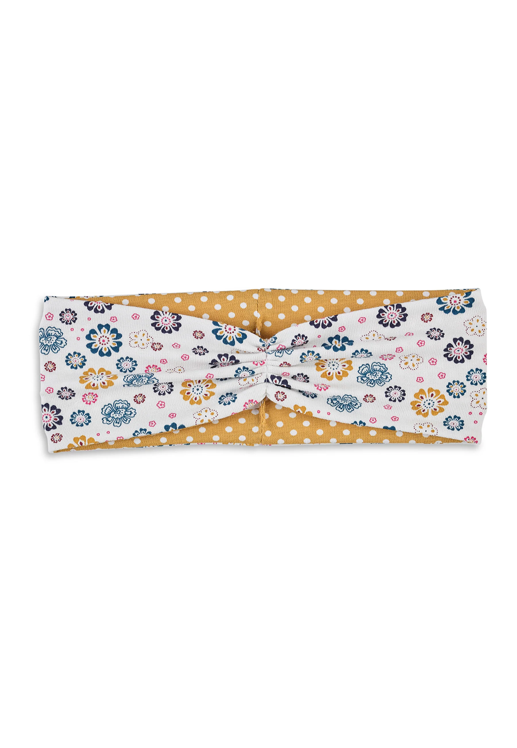 Stirnband Ecru aus Jersey bedruckt mit Blumen