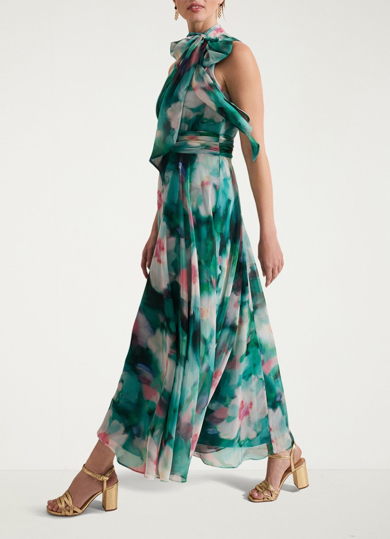 Phase Eight Petite Lucinda maxi dress with floral print and pleats