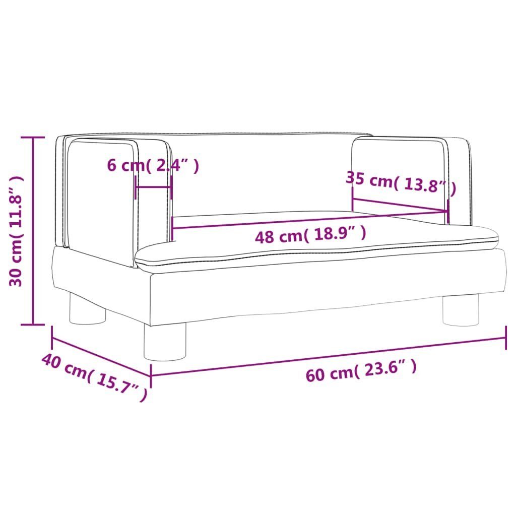 vidaXL Kindersofa Kindersofa Cappuccino-Braun 60x40x30 cm Kunstleder Kindercouch Kinderm