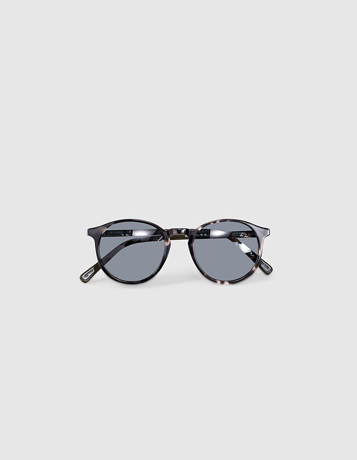 Lunettes solaires écaille noire branches kaki mixte