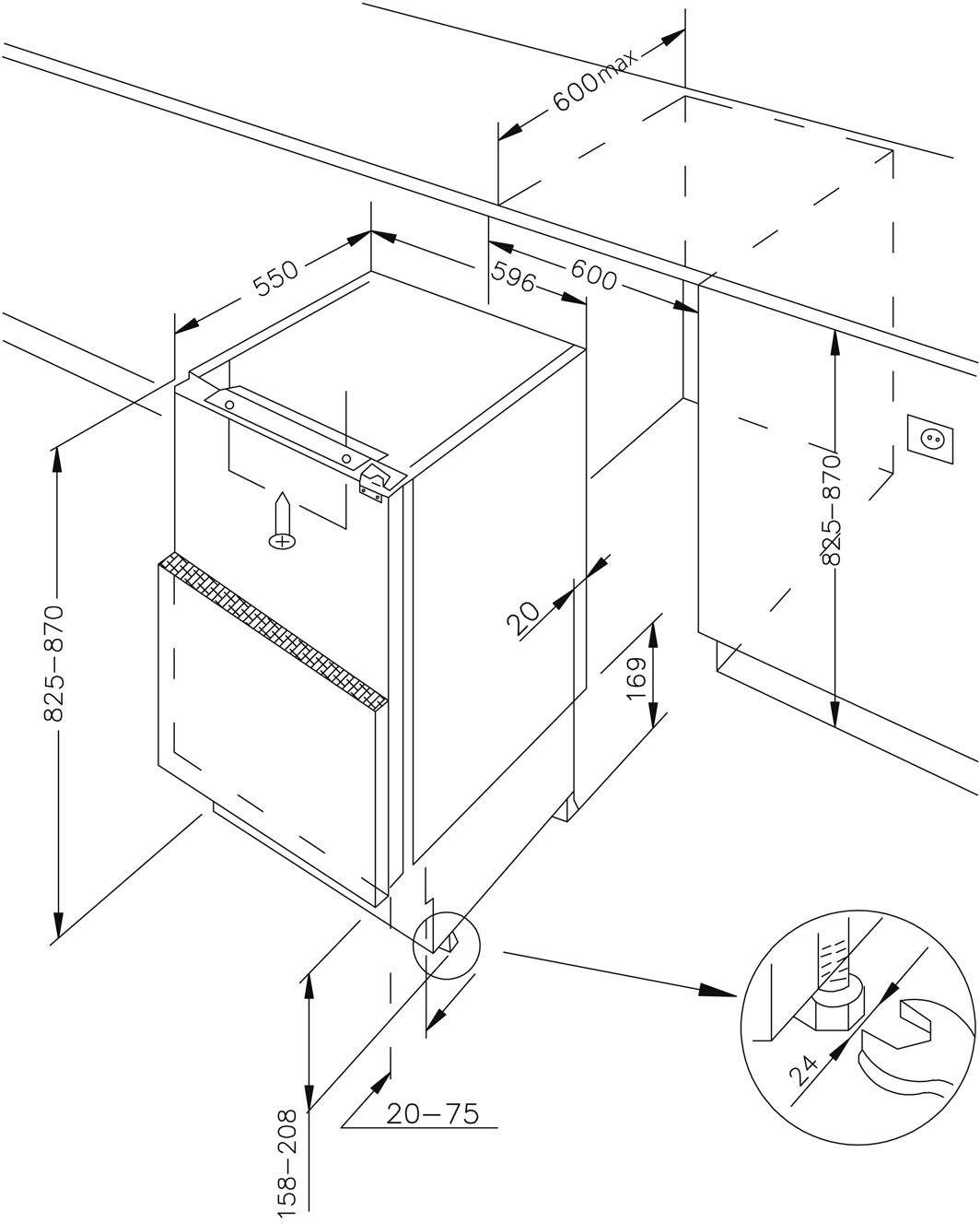 Amica Einbaukühlschrank UVKSS 351 900, 81,8 cm hoch, 60 cm breit