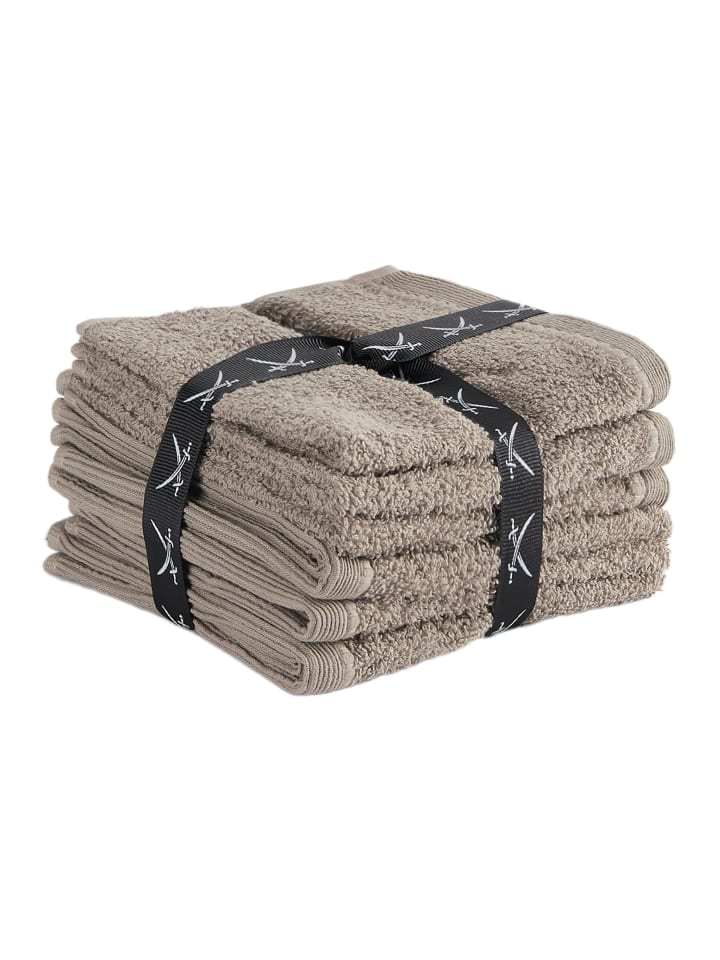 Sansibar Seiftuch 6er Set Frottier-Serie Classic, 30x30 cm in Taupe günstig kaufen 30x30 cm
