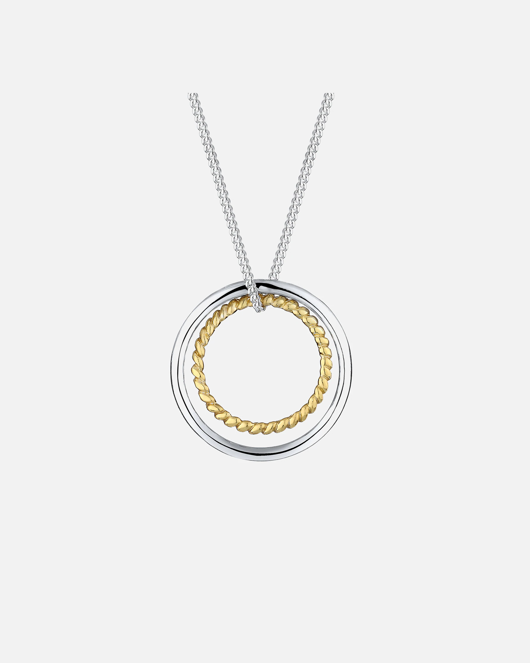 Pierścionek damski Elli Basic Two-Tone Geo Circle ze srebra próby 925, pozłacany