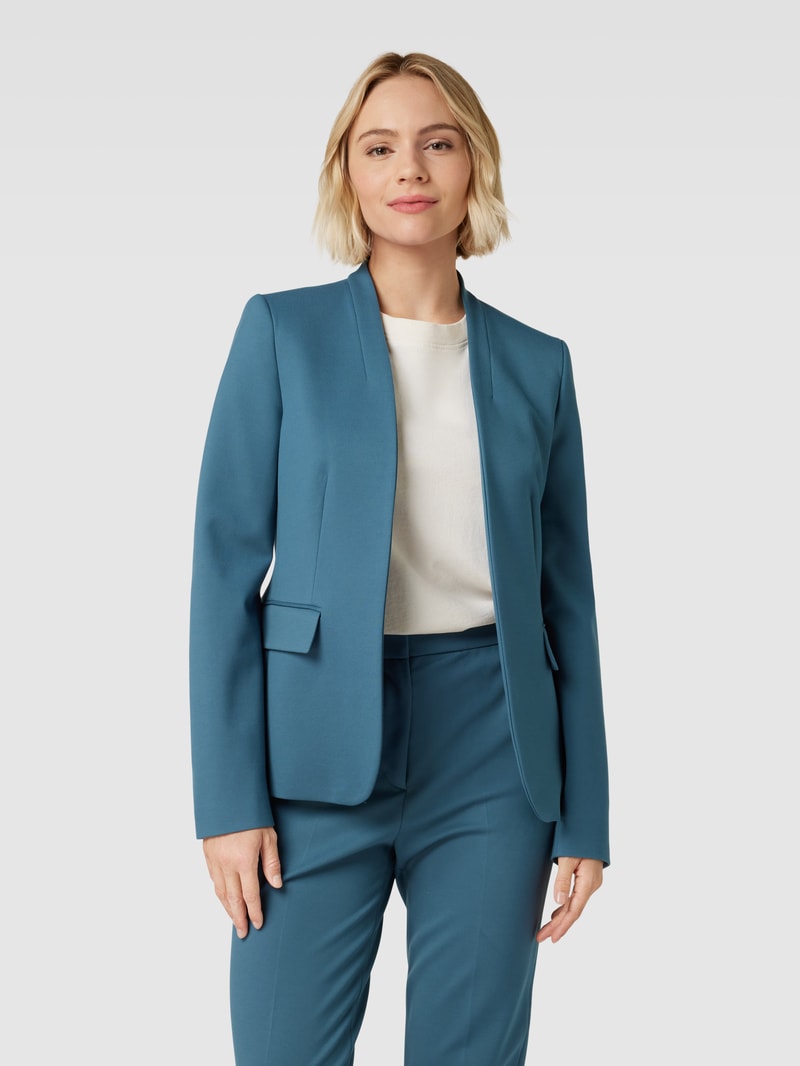 Blazer mit Pattentaschen in lagune