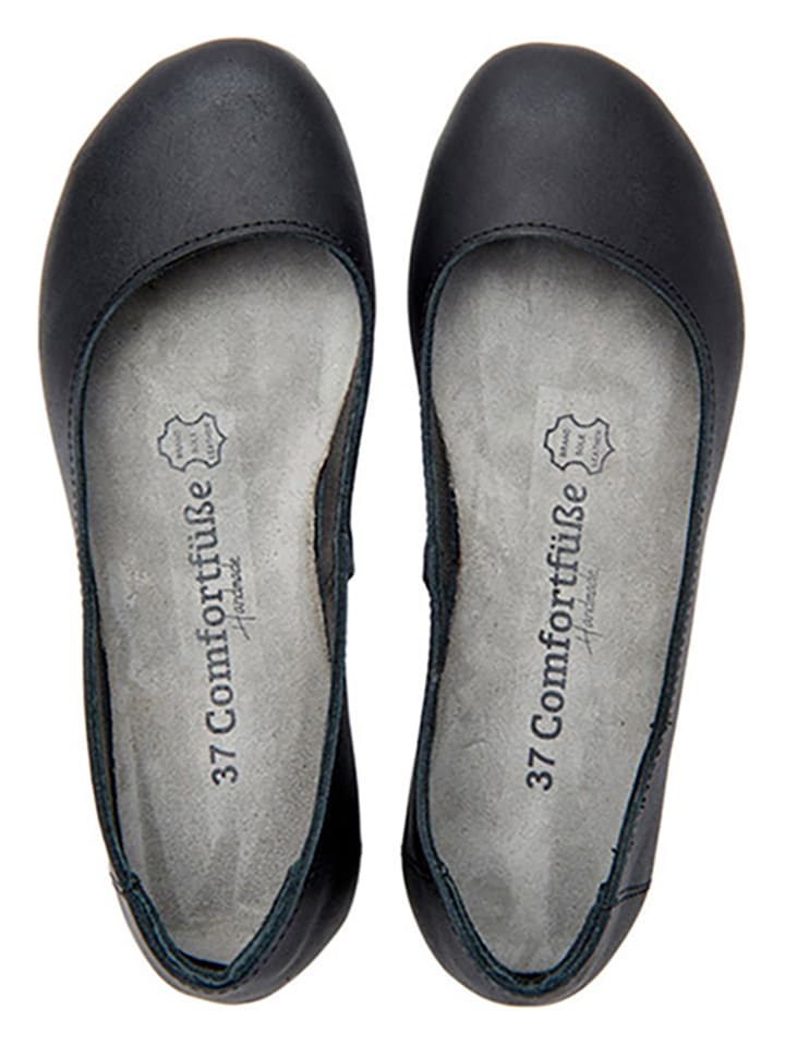 Comfortfusse Leder-Ballerinas in Schwarz günstig kaufen