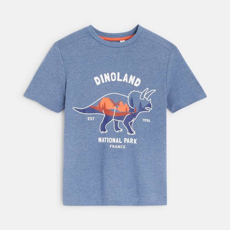 T-shirt à motif dinosaure bleu garçon