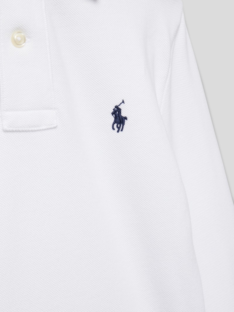 Poloshirt mit langen Armen in weiß