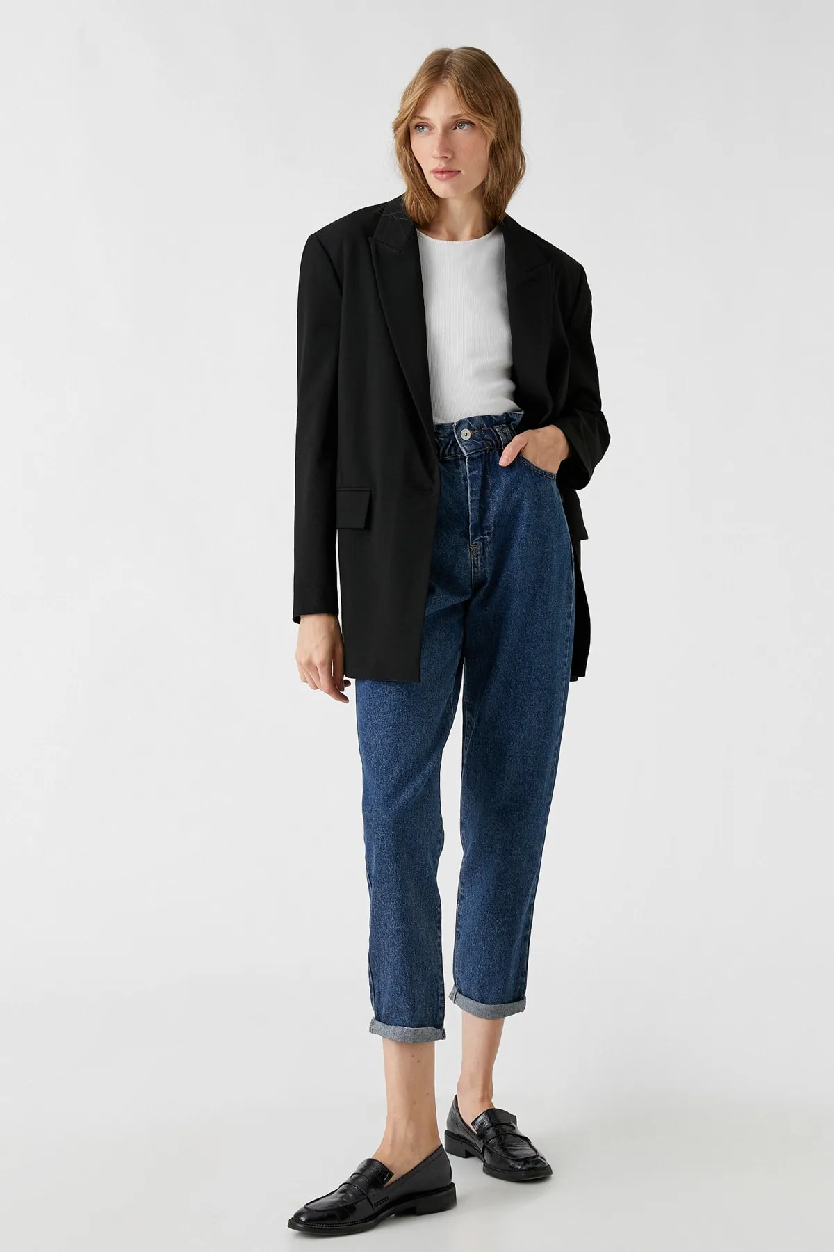 Koton  Mittlere Indigo-Jeans für Damen 3WAL40176MD