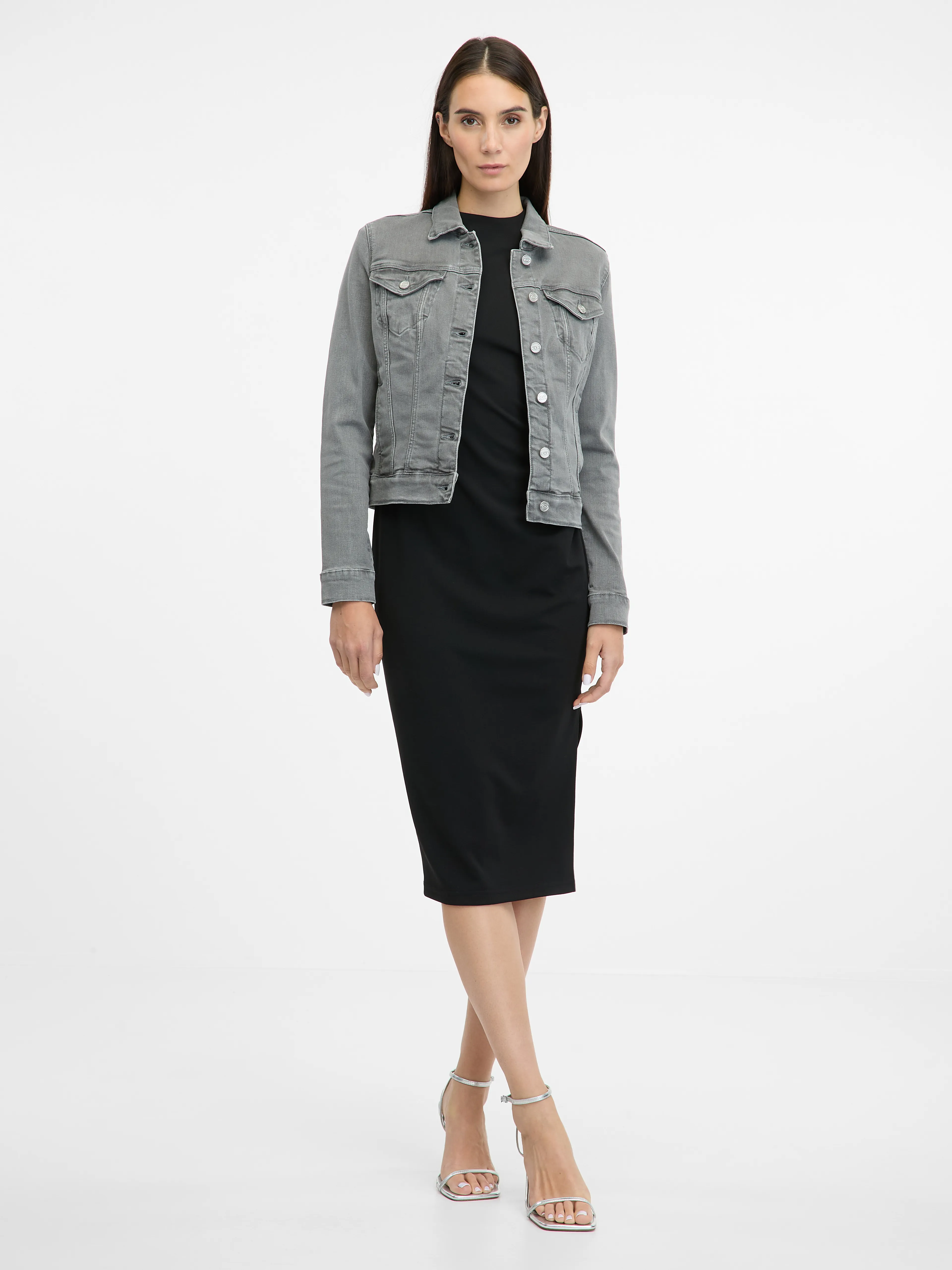 Graue Damen-Jeansjacke ORSAY