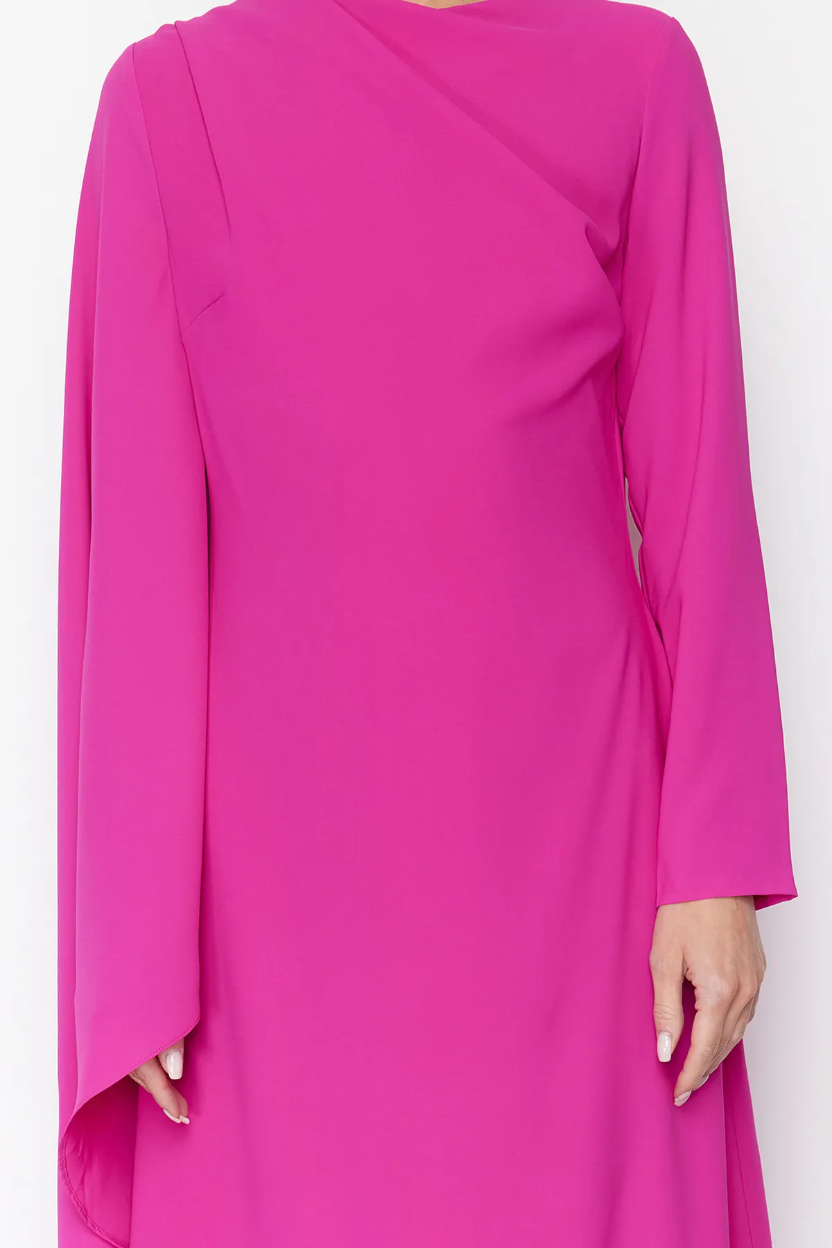 Trendyol Modest  Fuchsia Abendkleid mit Schalkragen TCTSS24DB00036