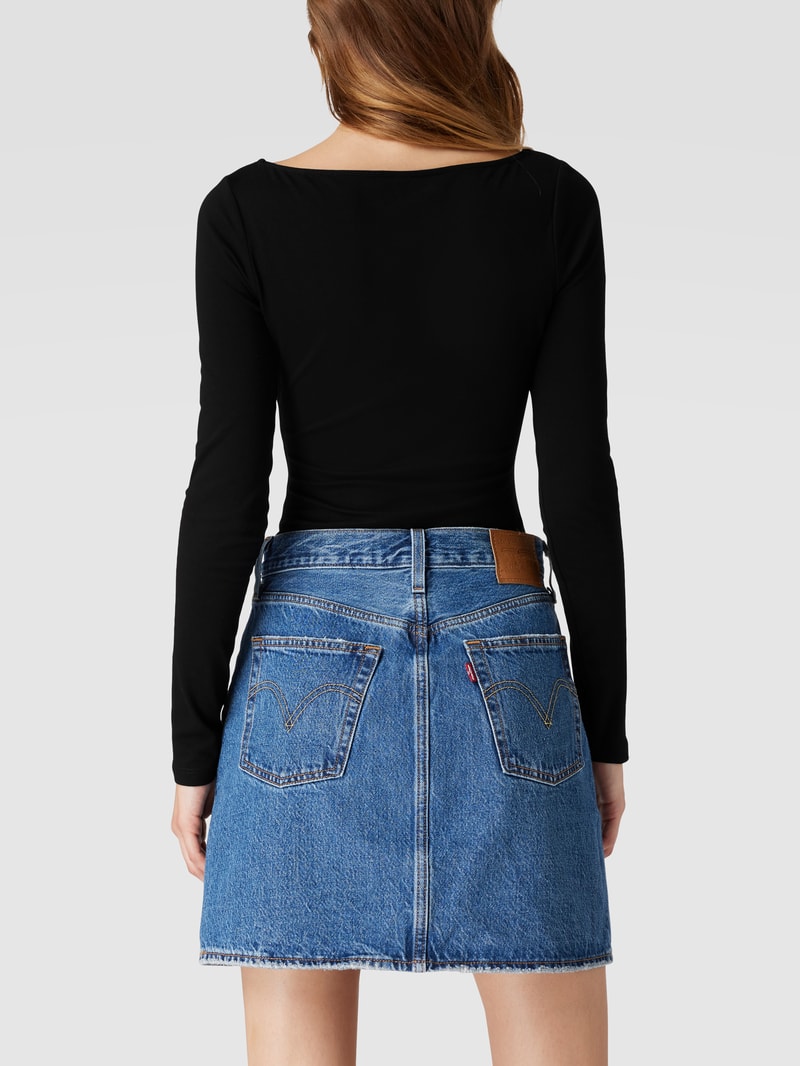 Body mit Label-Print Modell 'HEVELINA' in schwarz
