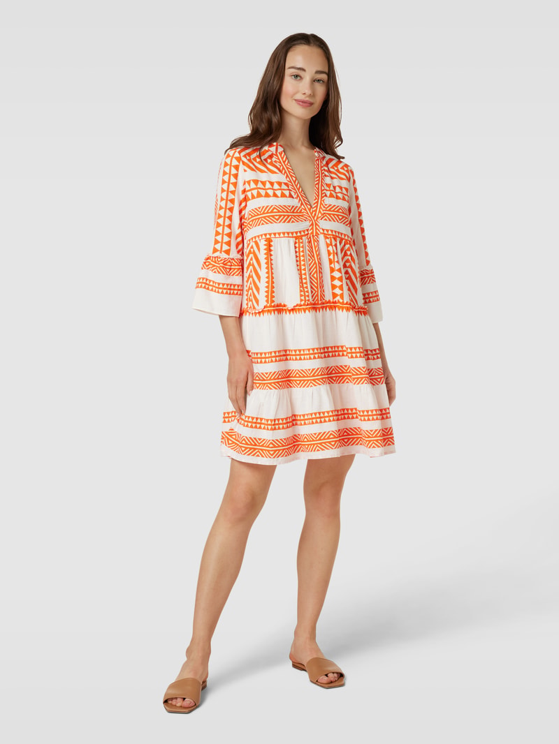 Minikleid mit Allover-Print Modell 'DICTHE' in orange