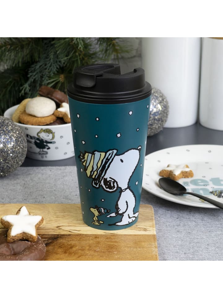 Geda Labels Coffee to go Becher Peanuts Winter in Blau - 400 ml günstig kaufen onesize