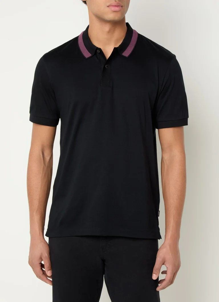 Polo HUGO BOSS Phillipson slim fit com punhos desfiados