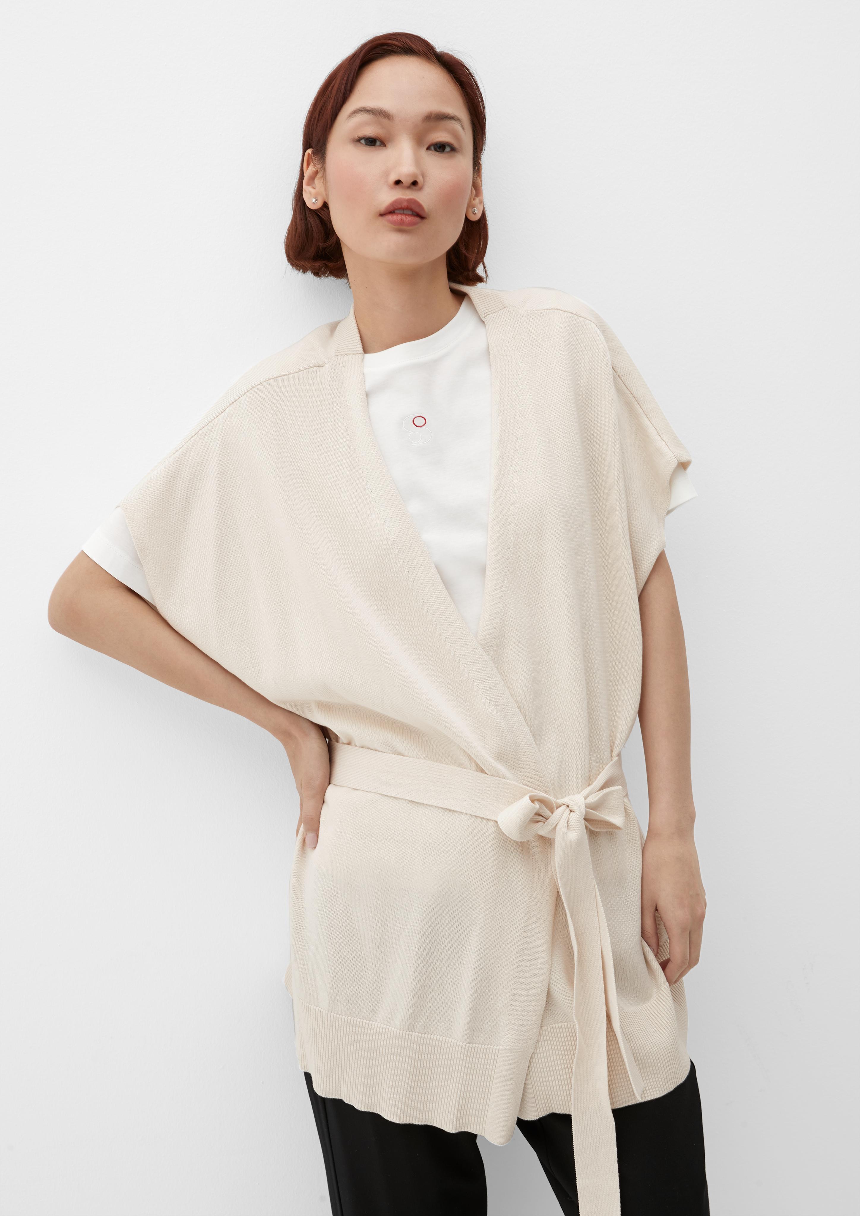 Strickponcho mit Bindegürtel  2127993-8009
