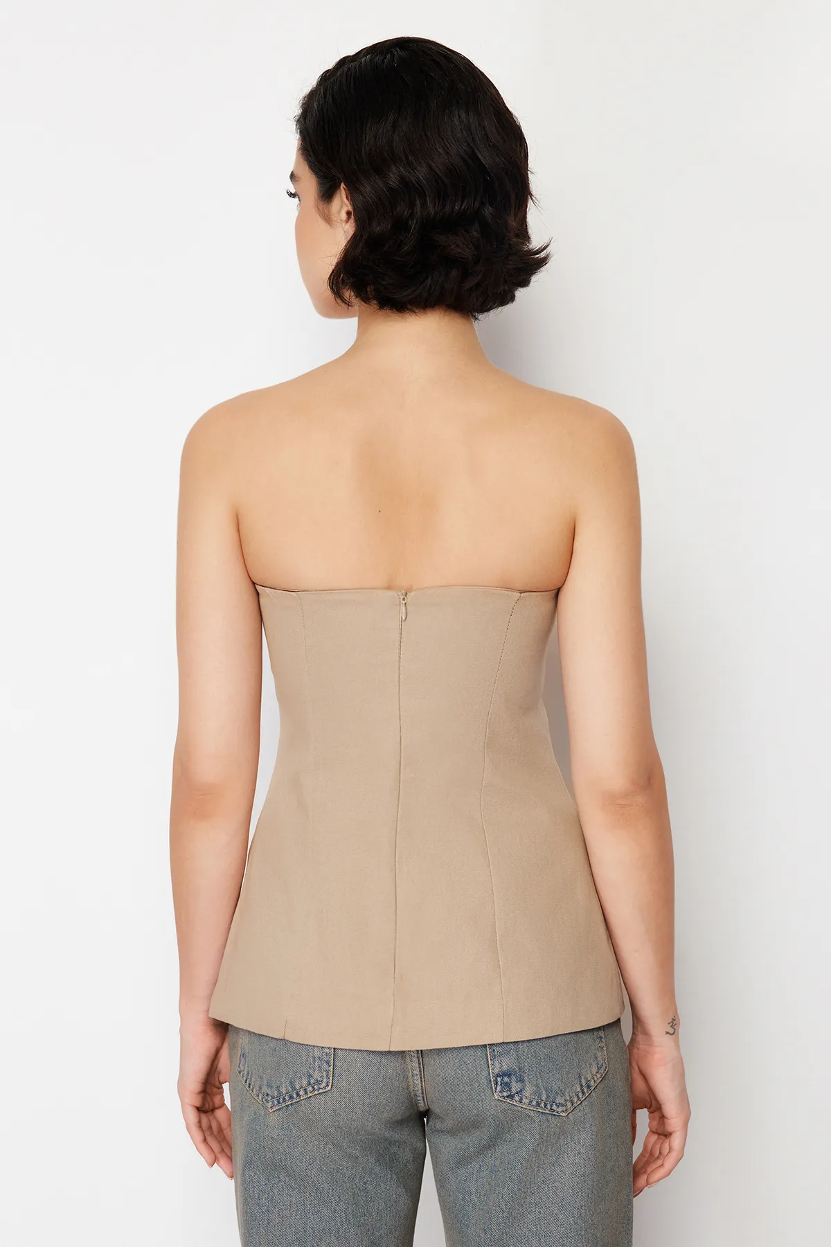 Trendyol Collection  Beige Premium Regular Webweste TWOSS24YE00021