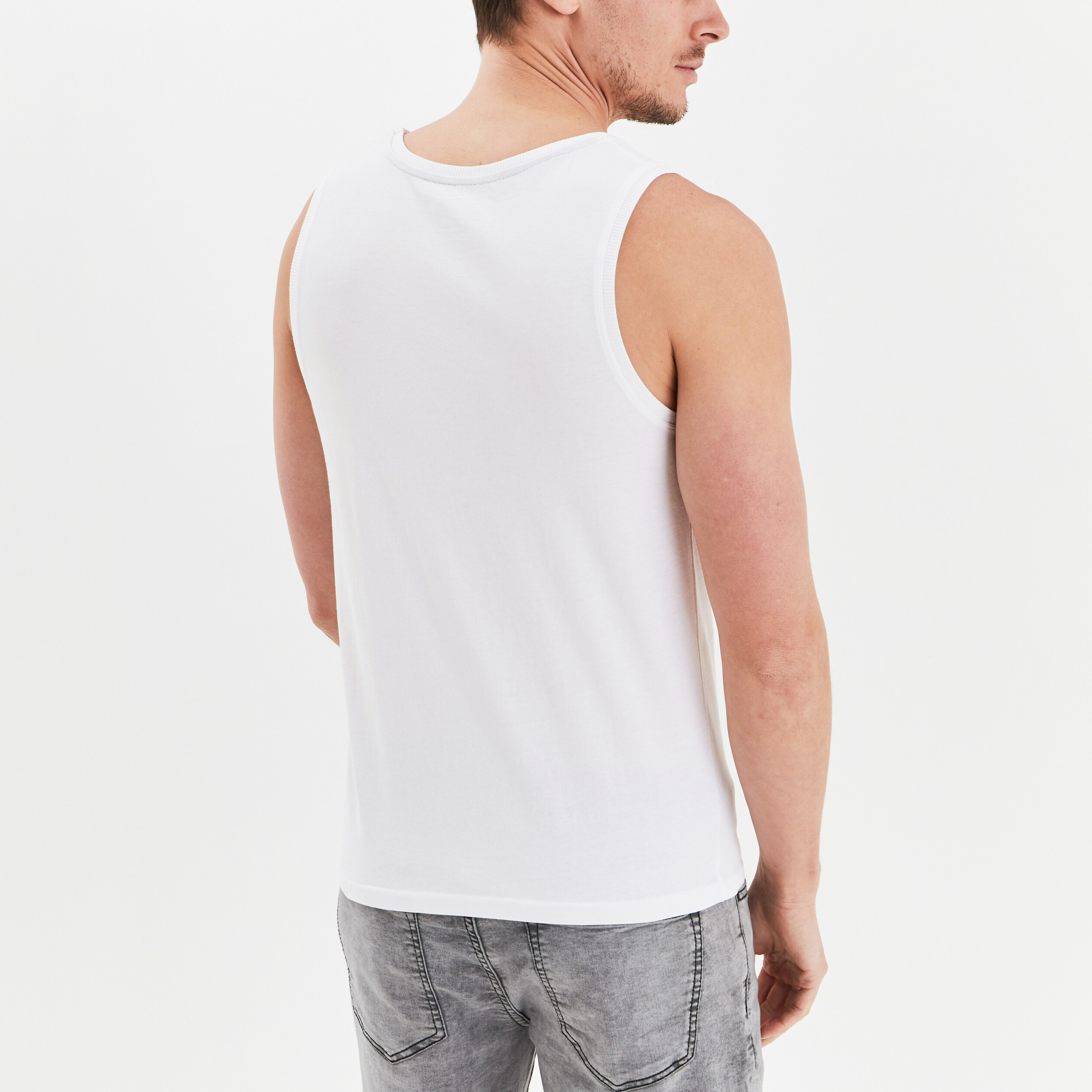 Débardeur bretelles larges Liberto blanc homme | La Halle