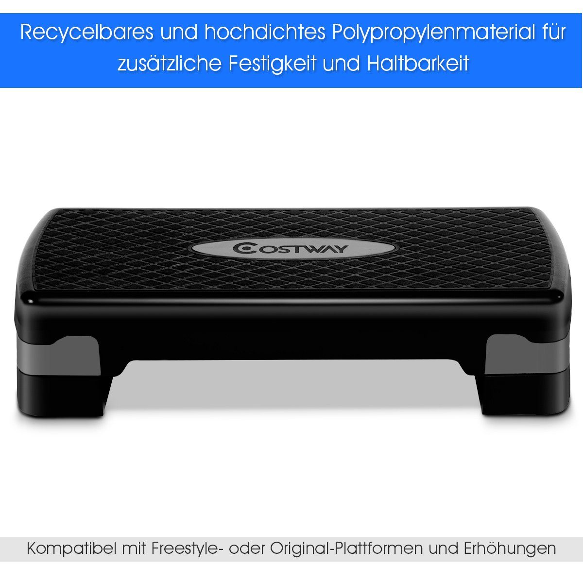 COSTWAY Stepper Aerobic Stepper, mit 2 Stufen (10/15 cm)