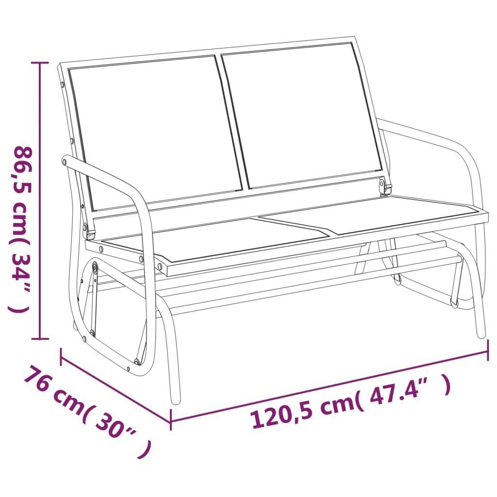 vidaXL Hollywoodschaukel Garten-Schaukelbank Braun 120,5x76x86,5 cm Textilen & Stahl, 1 tlg.
