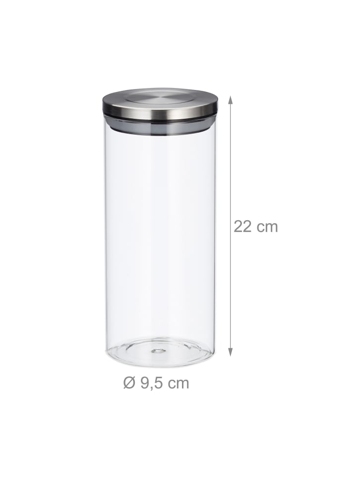 relaxdays 3x Vorratsglas in Transparent - 1,3 l günstig kaufen onesize