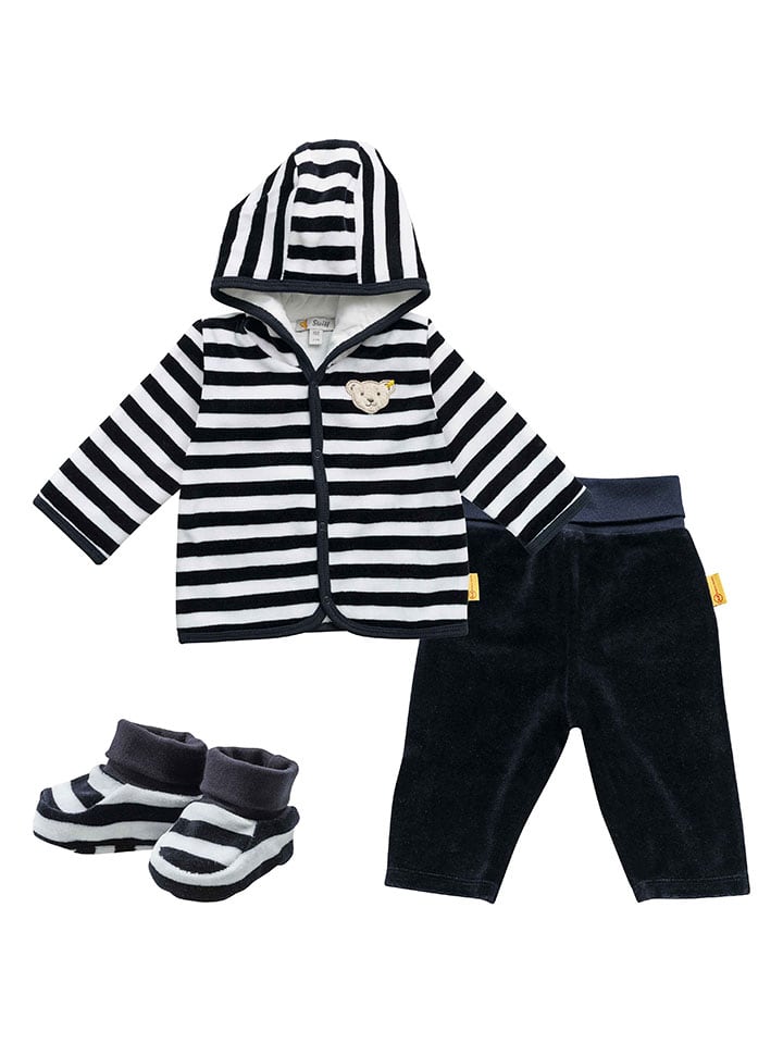 Steiff 3tlg. Outfit in Dunkelblau/ Weiß günstig kaufen