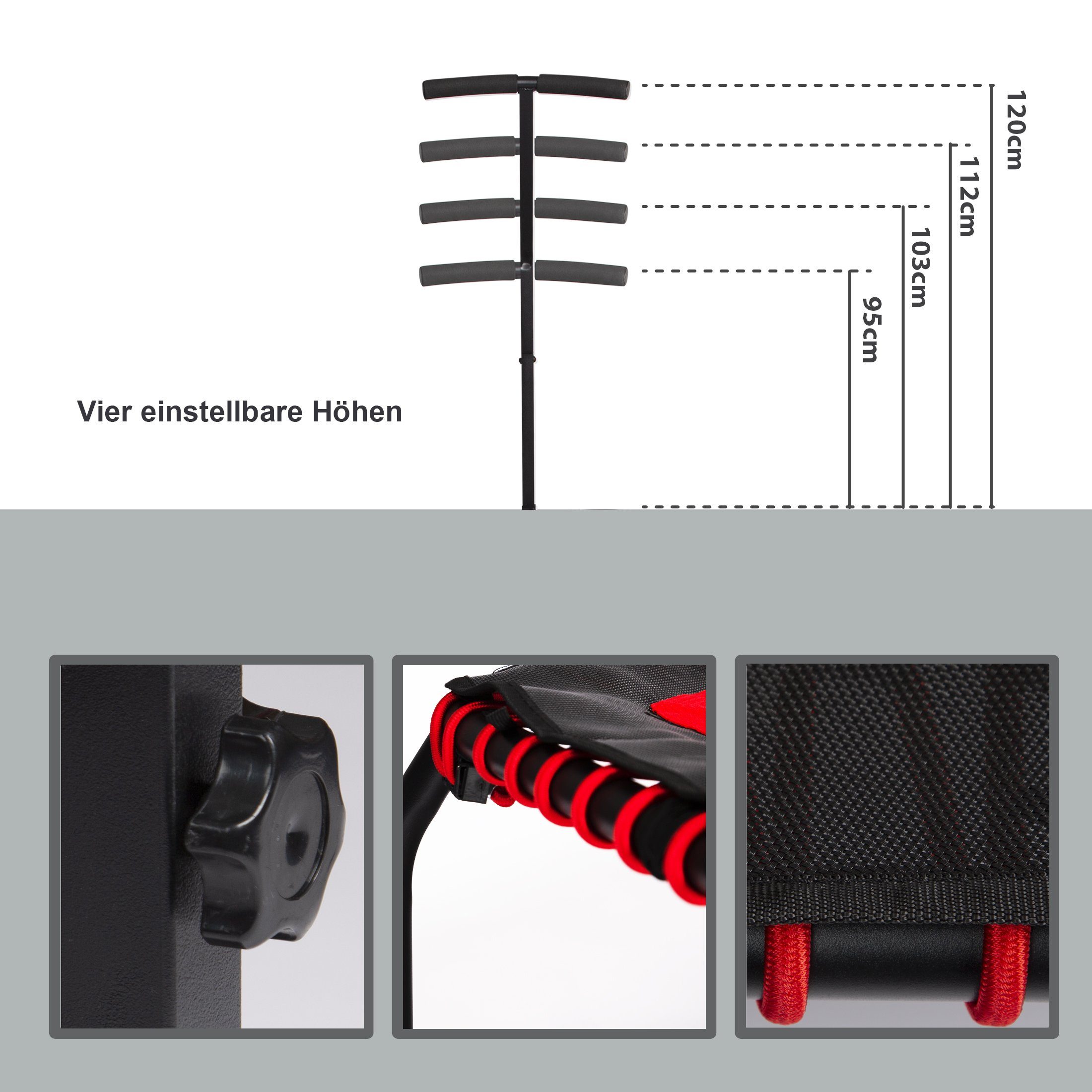 Zoomyo Fitnesstrampolin Fitnesstrampolin mit tollen Sprungeigenschaften, Ø 0,28 cm