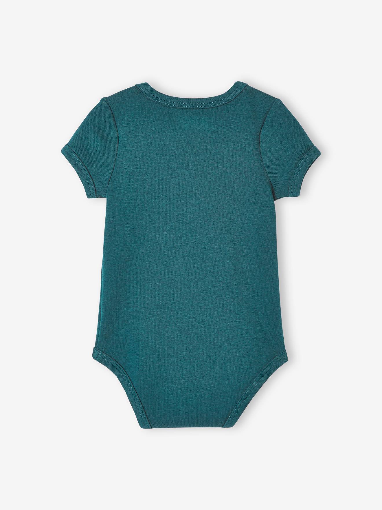 Vertbaudet 7er-Pack Baby Kurzarm-Bodys, Schlupfform BASIC - pack blau