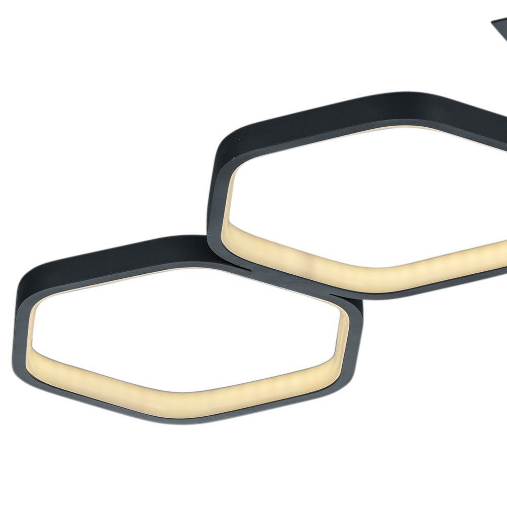 etc-shop LED Deckenleuchte, LED-Leuchtmittel fest verbaut, Warmweiß, Designer Deckenleuchte dimmbar Metall