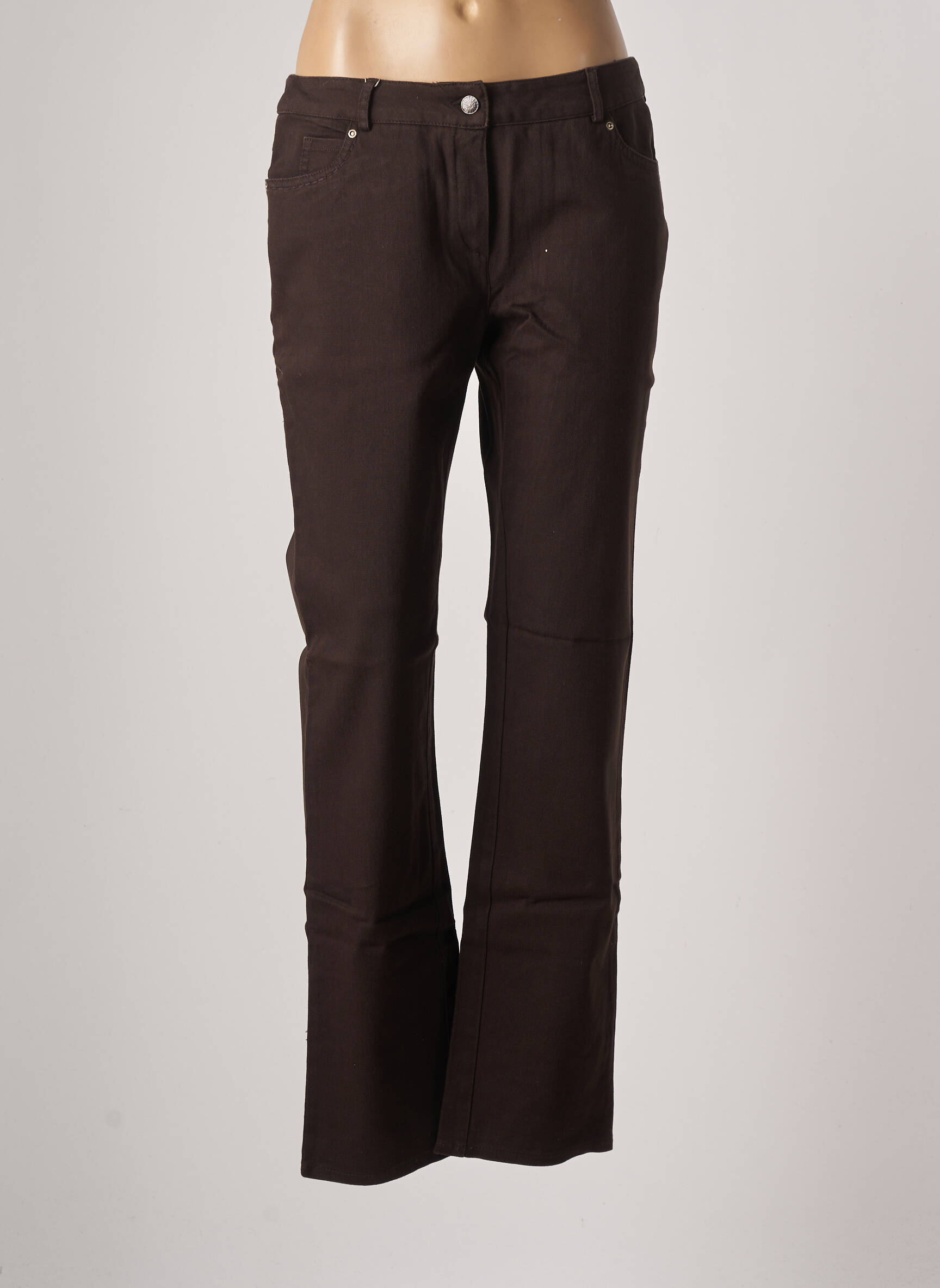 Jac Jac Jeans Coupe Slim Femme couleur marron