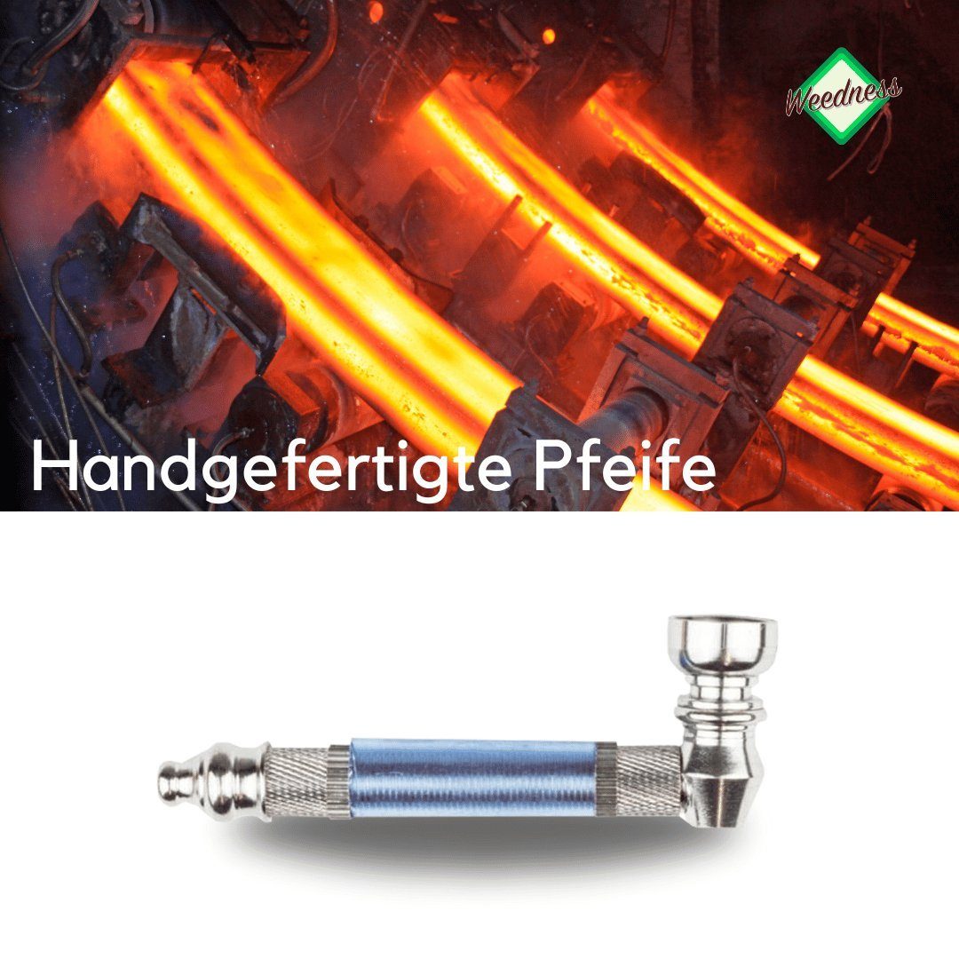 Weedness Handpfeife Schraub-Pfeife 10 cm Schraubpfeife Pipe Metall Tabak