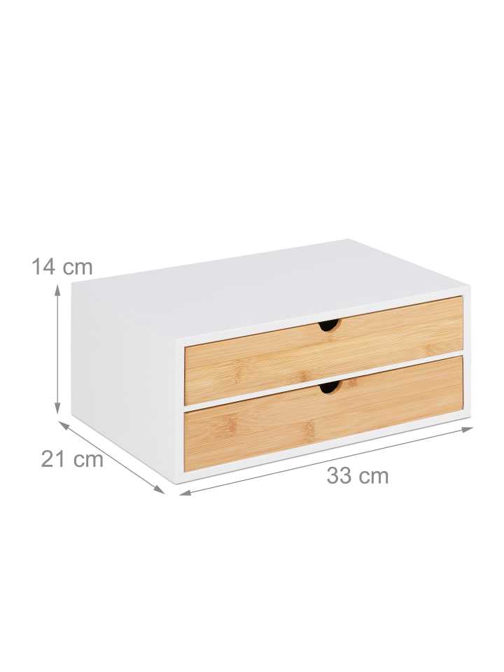 relaxdays Schubladenbox in Weiß/ Natur günstig kaufen onesize