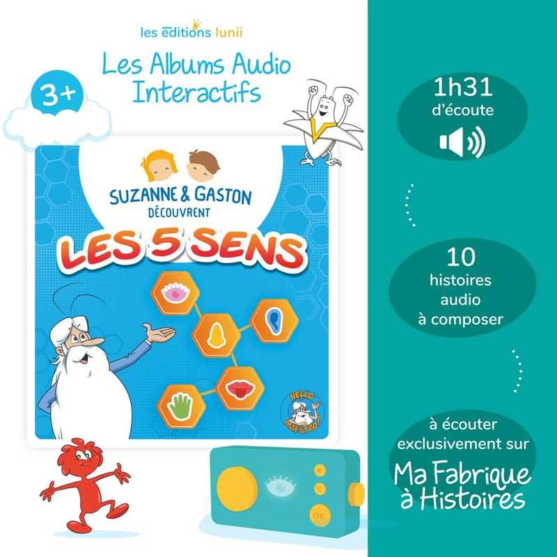 Album audio Suzanne et Gaston découvrent les 5 sens Lunii