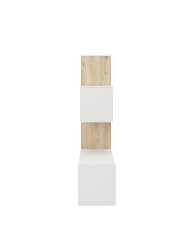 Phoenix Group AG  Staccato - Bücherregal, Büroregal, Raumteiler mit 2 geheimen Fächer, asymmetrische Aufteilung, weiss/artisan eiche, B/H/T: 132,1x132,3x31cm günstig kaufen onesize