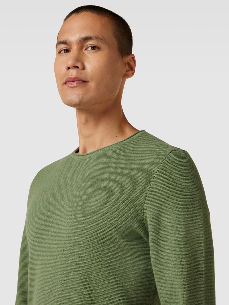 Strickpullover mit Rundhalsausschnitt in mint meliert