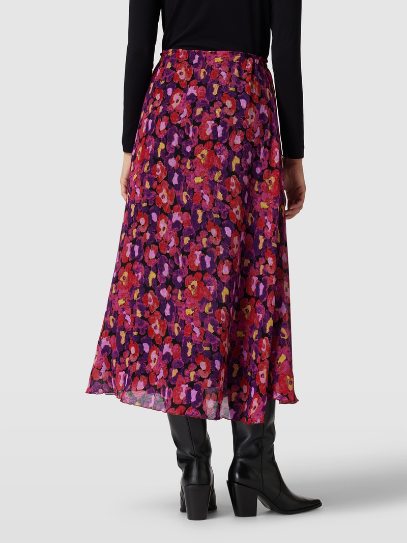 Midirock mit floralem Muster Modell 'Pippa' in hellrot