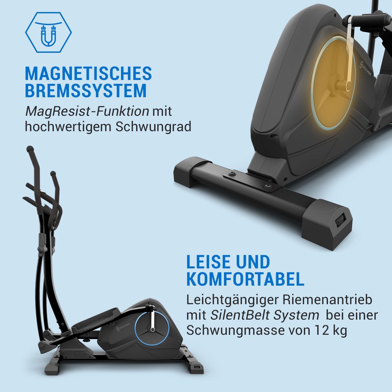 Capital Sports Heimtrainer Helix Air (Set), Heimtrainer Cardio Home Trainer zu hause 120 kg belastbar
