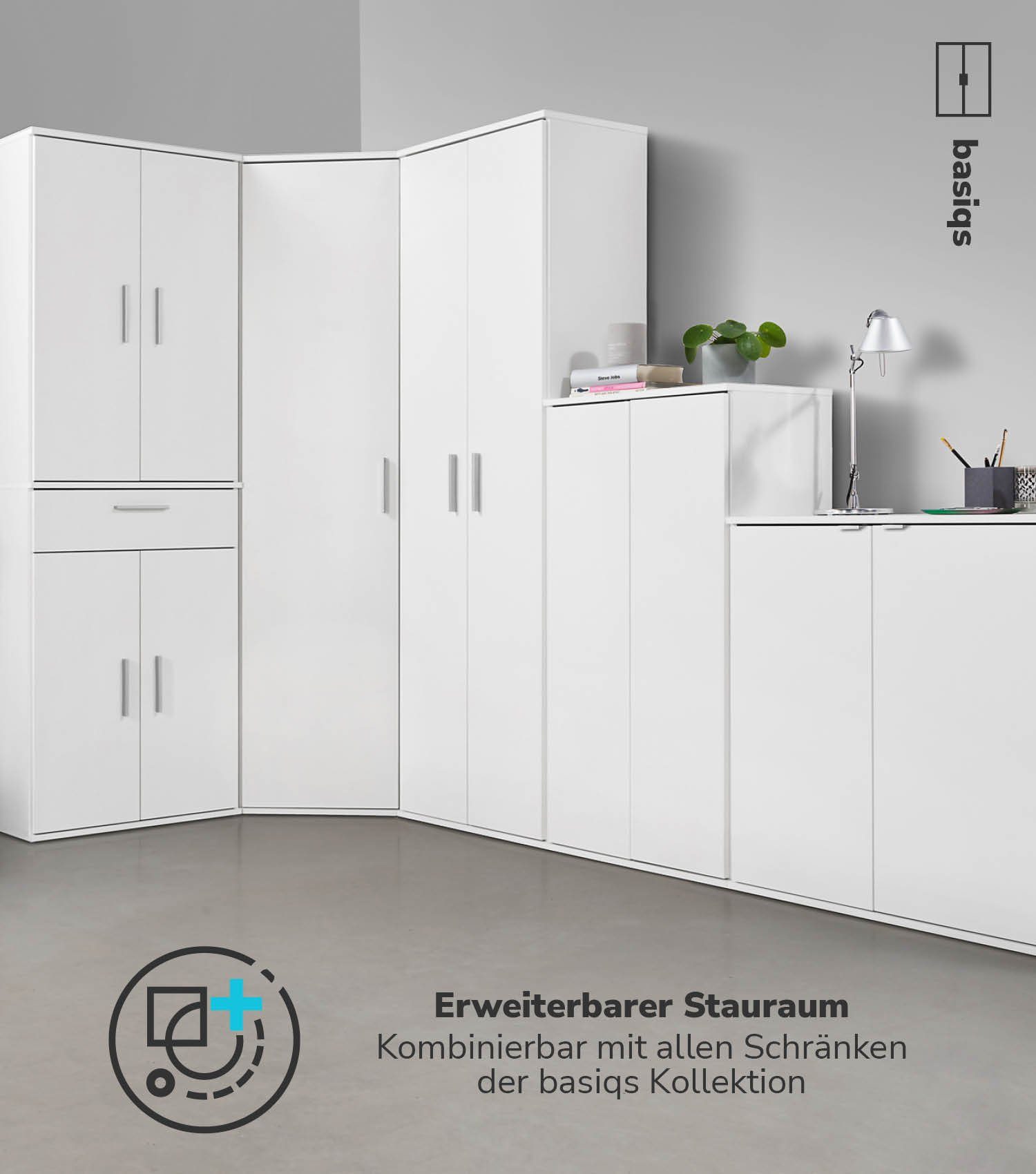 mokebo Mehrzweckschrank Der Schlanke (mit 2 Einlegeböden) Aktenschrank, Schuhschrank oder Aufbewahrungsschrank in Weiß