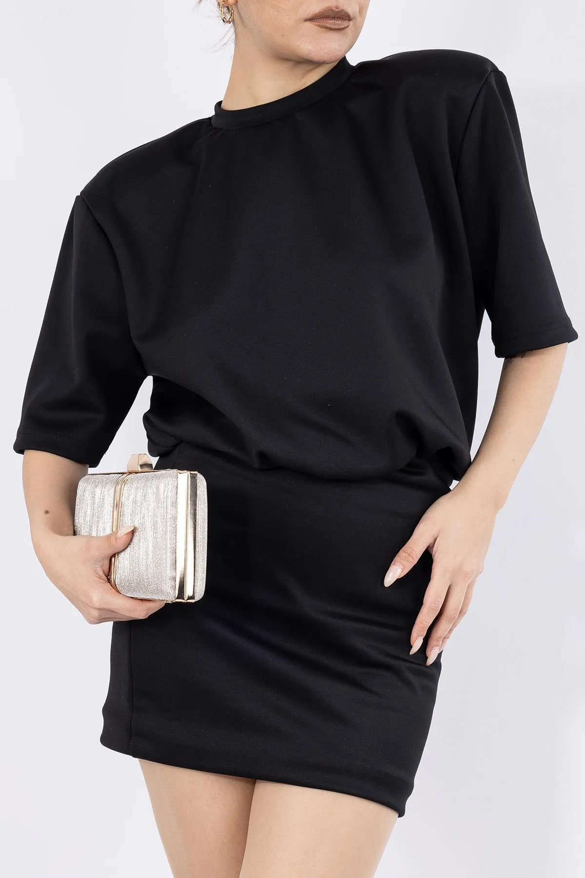 Getcho  Tuca Damen-Clutch-Portfolio und Abendkleid-Tasche aus glänzendem Stoff