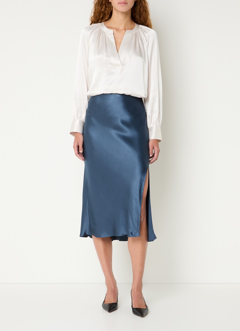Jupe midi en satin Rails Maya avec fente