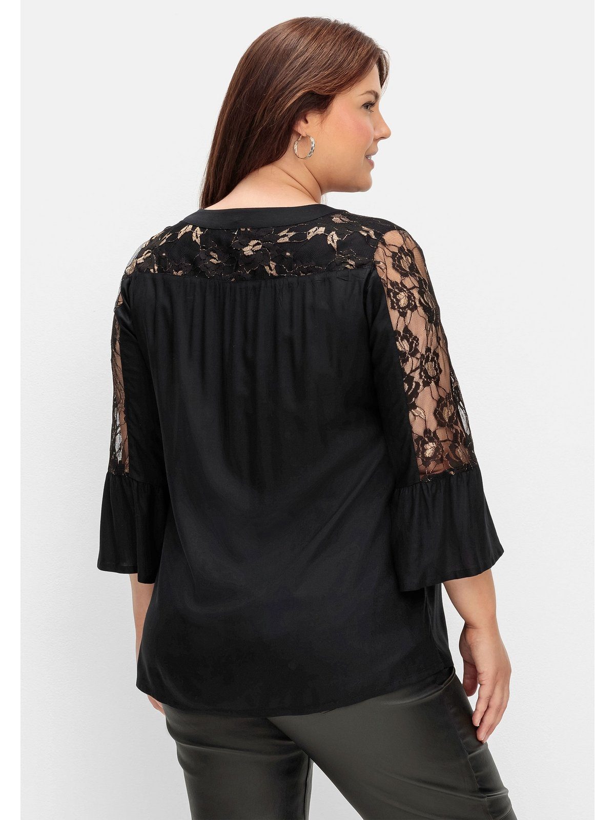 sheego by Joe Browns Tunika Große Größen mit floralen Spitzeneinsätzen