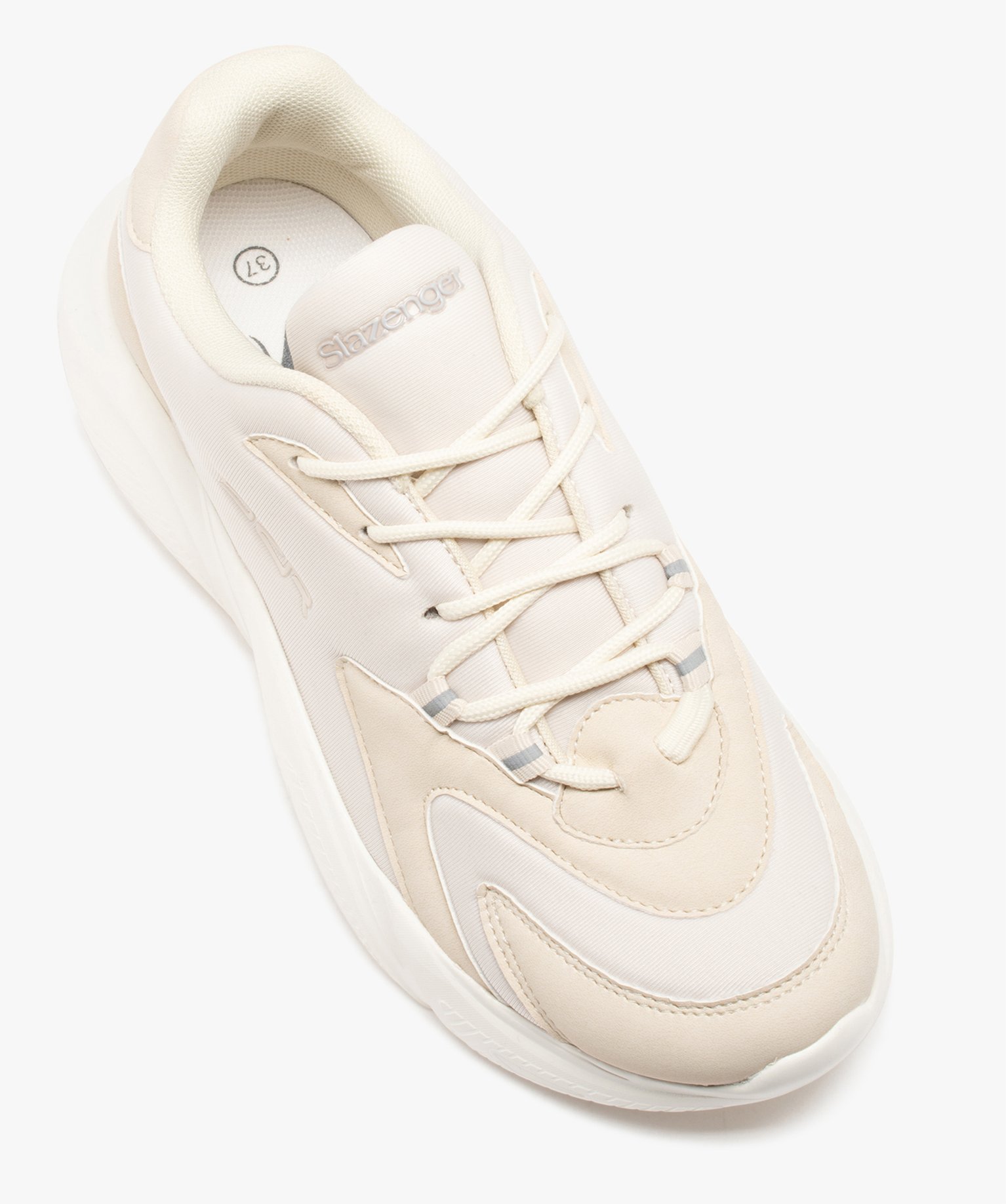 Baskets femme bi-matières à semelle épaisse - Slazenger blanc | GEMO