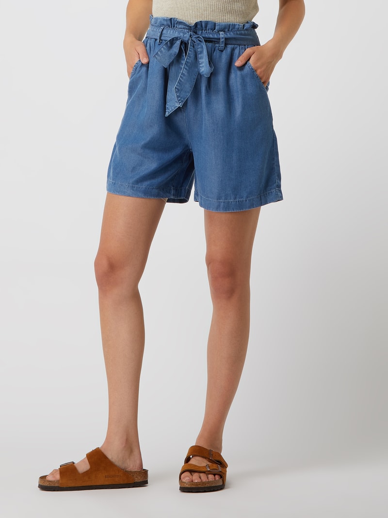 Shorts aus Lyocell in blau