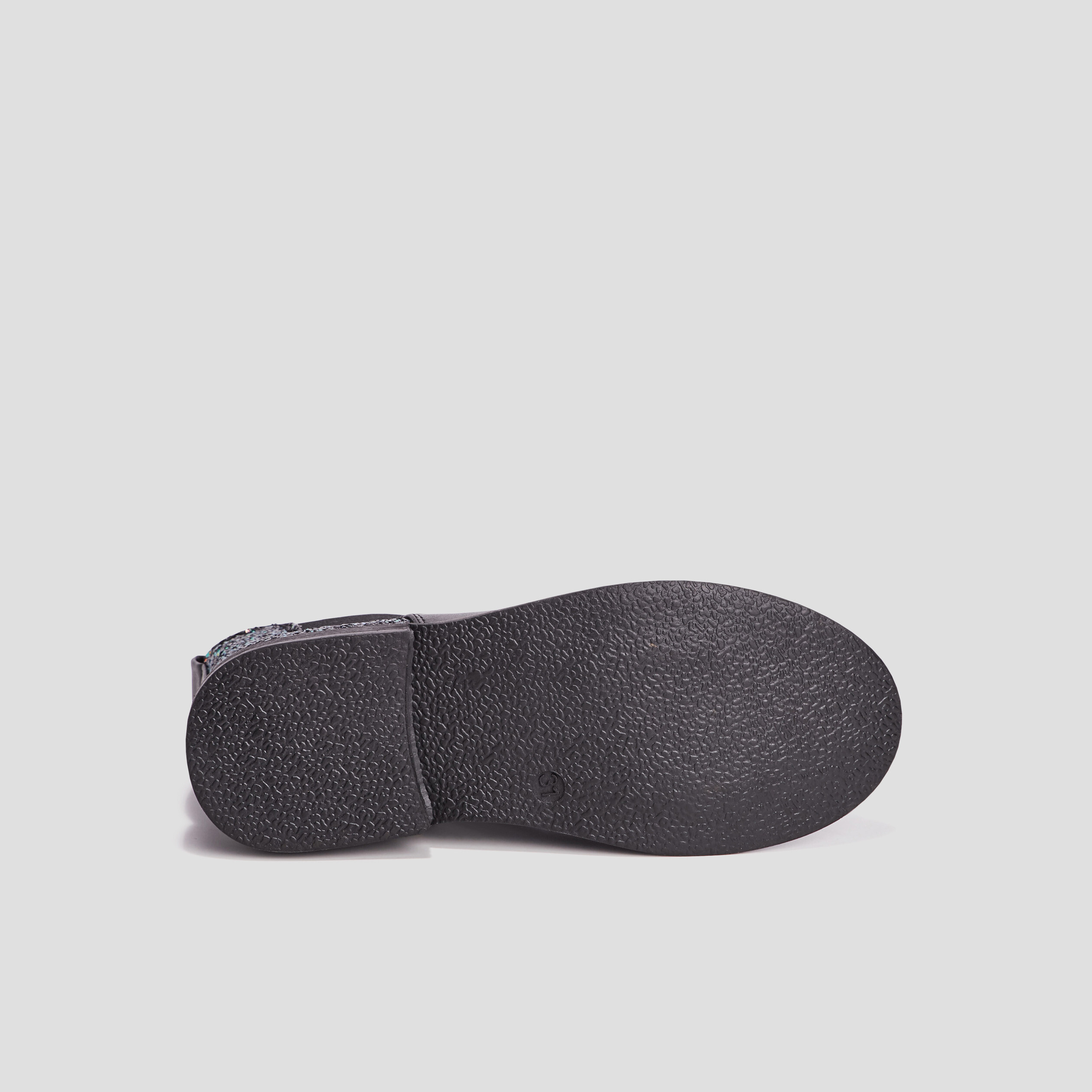 Bottines chelsea zippées à paillettes noir fille | La Halle