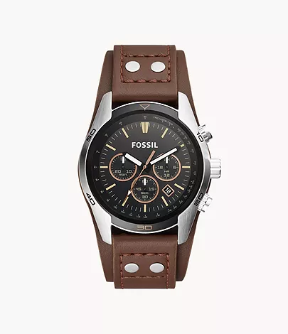 Fossil Herrenuhr Coachman Leder Braun