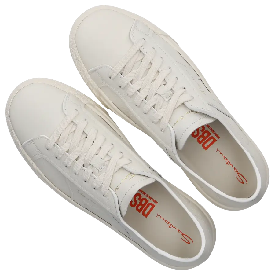 Santoni - Sneaker low DOUBLE BUCKLE Kalbsleder - weiß